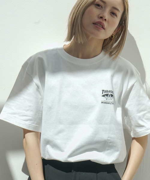 「THRASHER」 半袖Tシャツ LARGE ブラック×ホワイト メンズ_画像5