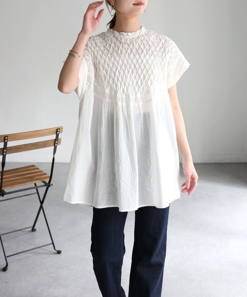 「Riberry」 半袖ブラウス MEDIUM ブラック レディース_画像9
