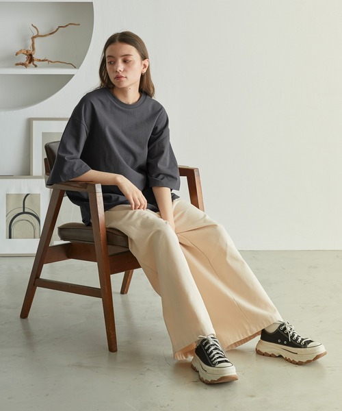 「molk」 半袖Tシャツ S ホワイト×ネイビー メンズ_画像2