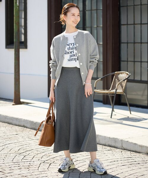 「SLOBE IENA」 ニットカーディガン FREE チャコールグレー レディース_画像2