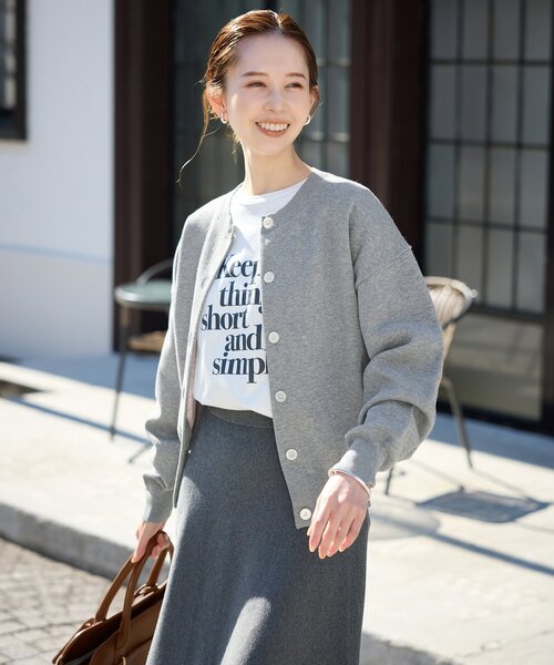 「SLOBE IENA」 ニットカーディガン FREE チャコールグレー レディース_画像7