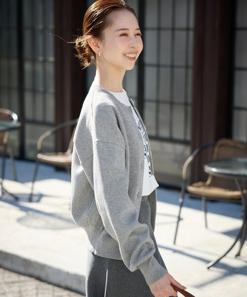 「SLOBE IENA」 ニットカーディガン FREE チャコールグレー レディース_画像8