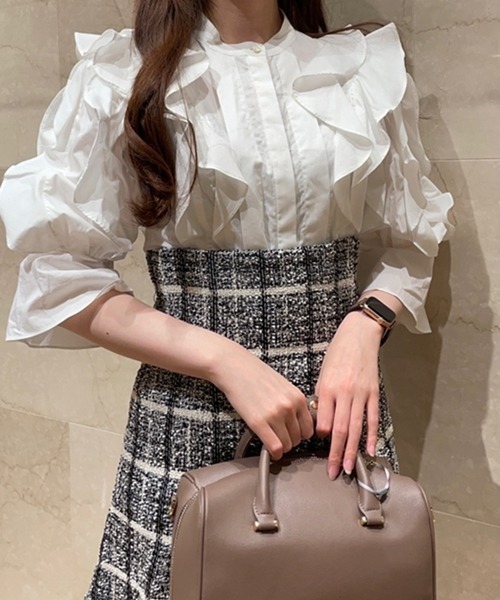 SNIDEL（スナイデル） 長袖ブラウス FREE ホワイト レディース