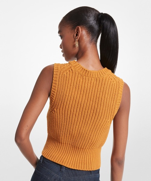 「MICHAEL KORS」 ニットベスト XX-SMALL オレンジ レディース_画像4