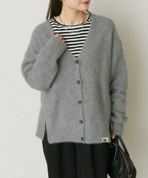 てぃーち　　カーディガン　ウール　グレー pual ce cin カーディガン FOXウールニットVネックカーディガン