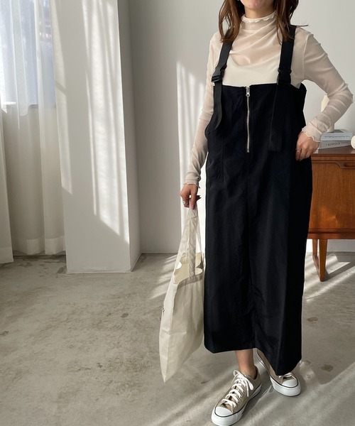 「210nouve」 サロペットスカート FREE ブラック レディース_画像4