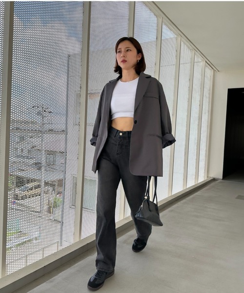 「gossip!ロサンゼルス」 テーラードジャケット FREE グレー レディース_画像4