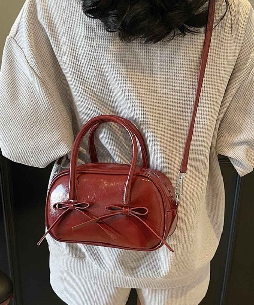 ショルダーバッグ バッグ 小さくても頼れる、大人かわいいリボン