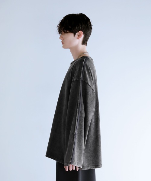 「LILL」 長袖Tシャツ M チャコール メンズ_画像3