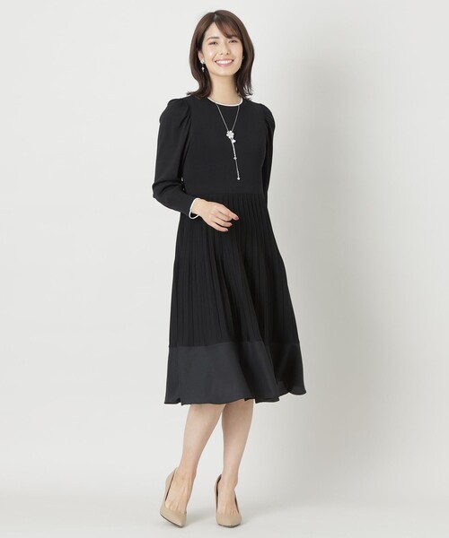 MUTA 黒/ベージュ 長袖ワンピース MUTA 黒/ベージュ 長袖ワンピース MUTA 黒/ベージュ 長袖ワンピース