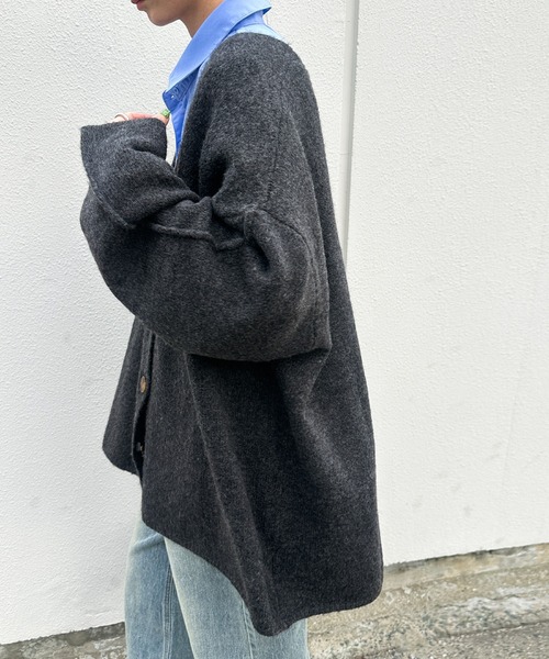 select MOCA by son」 ニットカーディガン FREE ブラック レディース