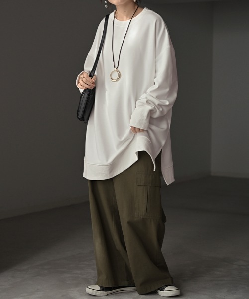 「HUG.U」 スウェットカットソー FREE ベージュ系その他 レディース_画像6