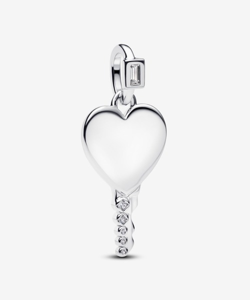 PANDORA（パンドラ） チャーム エングレーバブル ハート キー シルバー