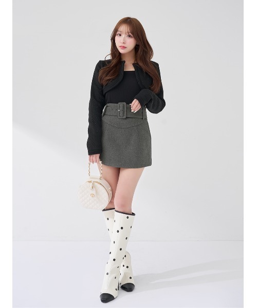 Darich（ダーリッチ） スカート シェイプラインベルトミニスカート