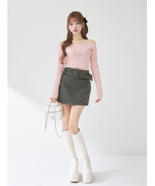 Darich（ダーリッチ） スカート シェイプラインベルトミニスカート