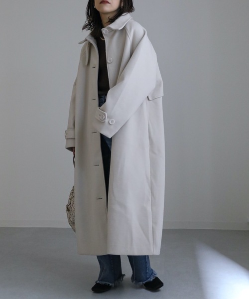 「ap retro」 ステンカラーコート FREE グレー レディース_画像2