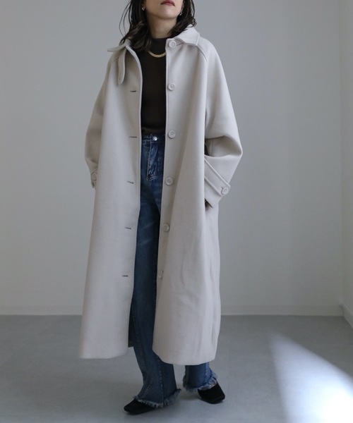 「ap retro」 ステンカラーコート FREE グレー レディース_画像4