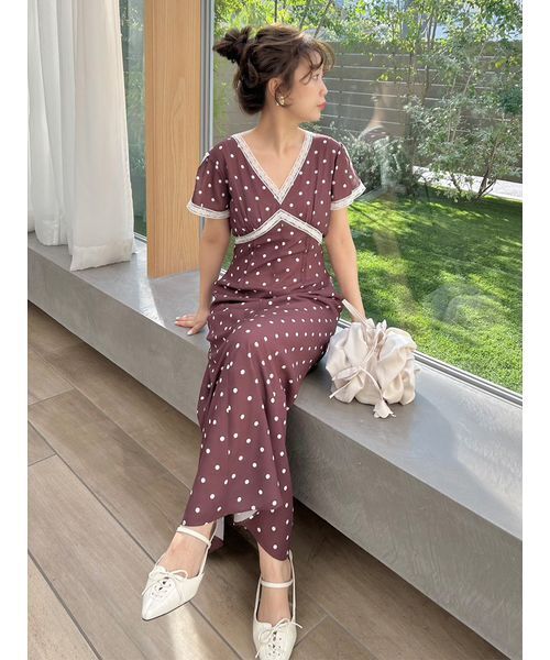 LILY BROWN（リリーブラウン） ワンピース ロマンティックレーストリム