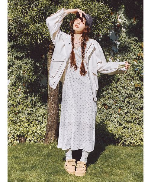 LILY BROWN 新作　ロマンティックレーストリムプリントワンピース LILY BROWN（リリーブラウン） ワンピース ロマンティックレーストリム