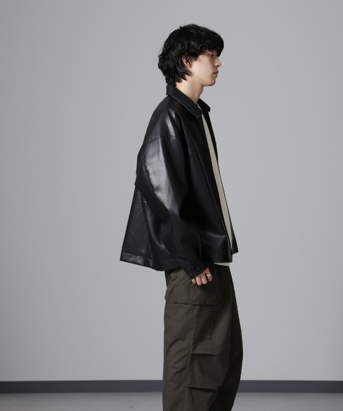 「NANO universe」 レザージャケット M ブラック メンズ_画像4