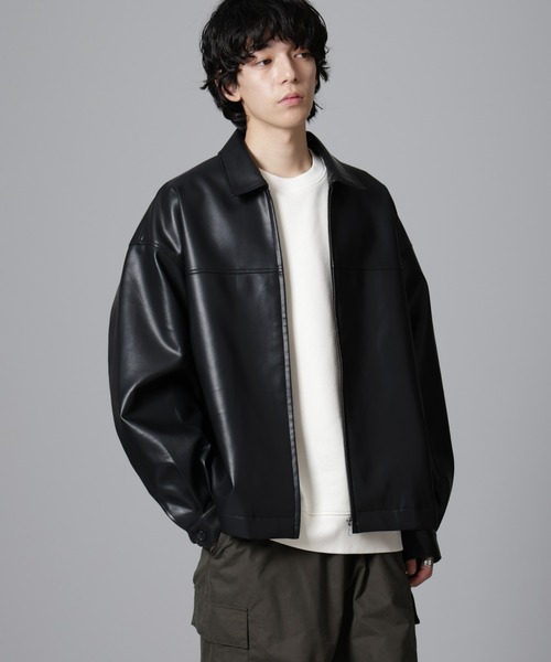「NANO universe」 レザージャケット M ブラック メンズ_画像5