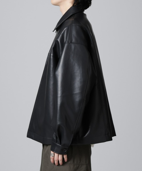 「NANO universe」 レザージャケット M ブラック メンズ_画像9