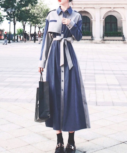 「Miniministore」 シャツワンピース M ブルー レディース_画像2