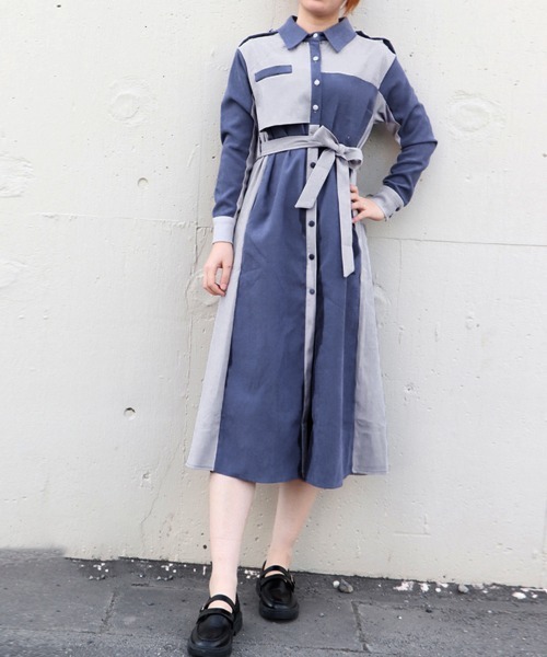 「Miniministore」 シャツワンピース M ブルー レディース_画像8