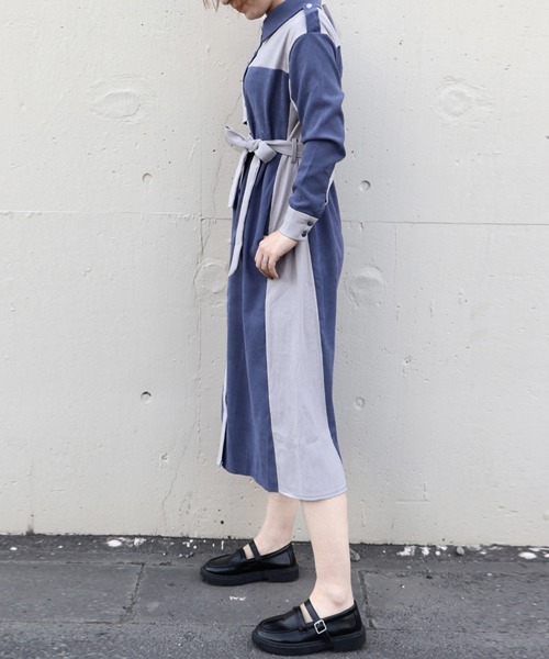 「Miniministore」 シャツワンピース M ブルー レディース_画像9