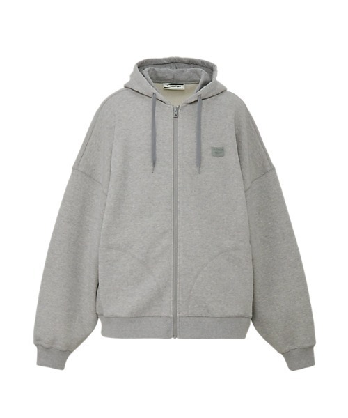 ジップアップフーディー グレー トレカ付き NEW_ Onitsuka Tiger（オニツカタイガー） パーカー ZIP-UP SWEAT HOODIE
