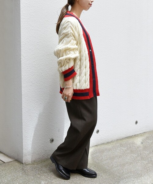 「Oldderby Knitwear」 カーディガン ONE SIZE ネイビー レディース_画像7