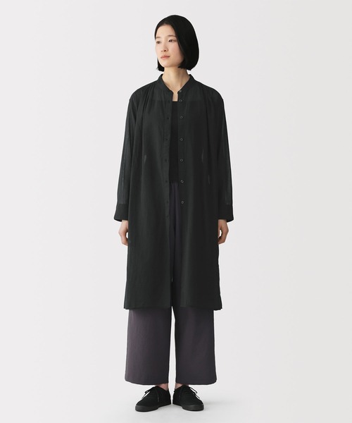 無印良品（MUJI） シャツワンピース 婦人 強撚 シアー長袖シャツ