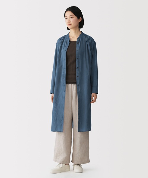 無印良品（MUJI） シャツワンピース 婦人 強撚 シアー長袖シャツ
