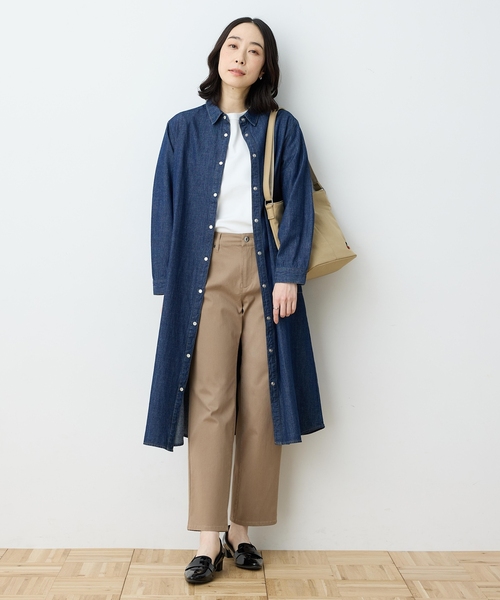 美品 J.ブランシュ 2WAY デニム ワンピース コート インディゴ 38 DECOY SINCE 1981 ワンピース 「羽織としても楽しめる」デニム