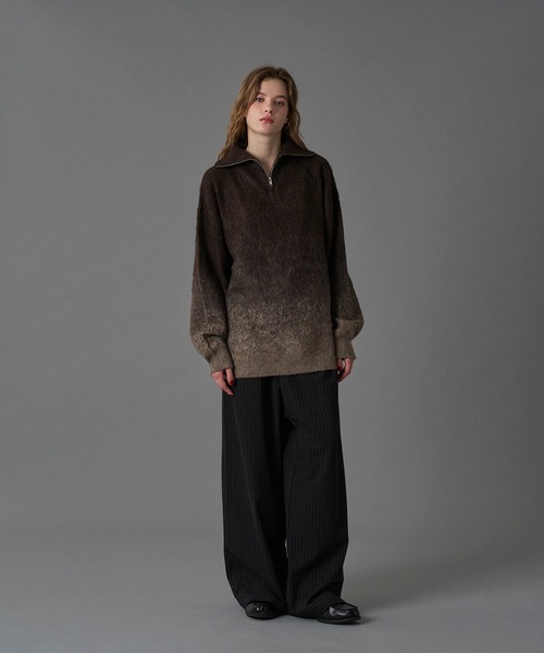 「ONCILY」 長袖ニット LARGE ネイビー メンズ_画像8