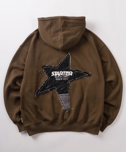 「STARTER」 プルオーバーパーカー L ブラウン メンズ_画像4