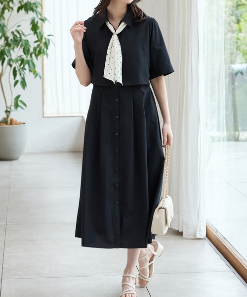 the phos 半袖シャツワンピース Honeys（ハニーズ） ワンピース 夏 半袖 シャツワンピース : ZOZOTOWN