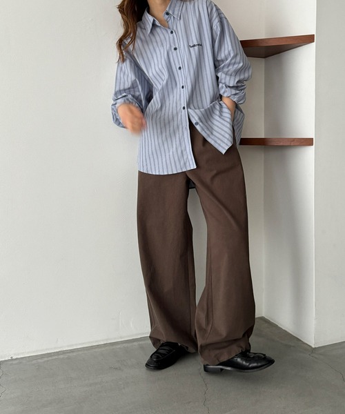 「CANAL JEAN」 「El mar」長袖シャツ ONE SIZE サックスブルー レディースの画像