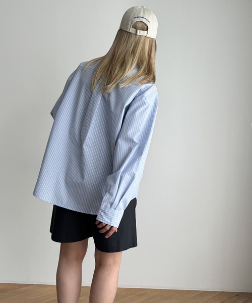 「CANAL JEAN」 「El mar」長袖シャツ ONE SIZE サックスブルー レディースの画像