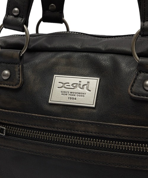 X-girl（エックスガール） ハンドバッグ METAL LOGO PLATE FAUX 