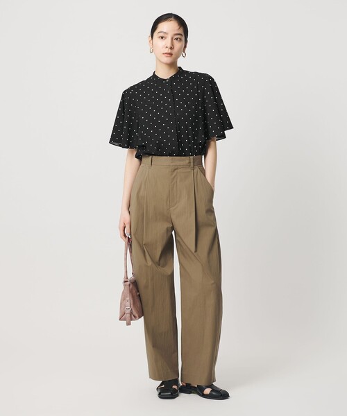 BYユナイテッドアローズ／洗えるとろみパフスリーブドルマンブラウス　ベージュ UNITED ARROWS｜ユナイテッドアローズのシャツ/ブラウス（ベージュ系