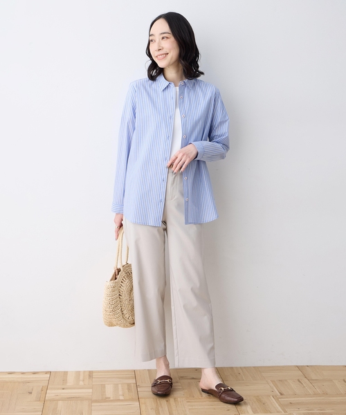 新品　高品質　シワになりにくいブラウス　ピンク 長袖】洗えるキーネック リボンブラウス ピンク | スーツセレクト(SUIT