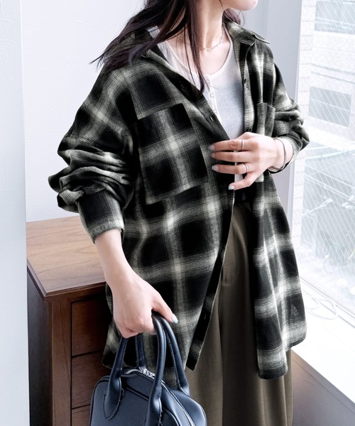 「reca」 長袖シャツ FREE アイボリー レディース_画像9
