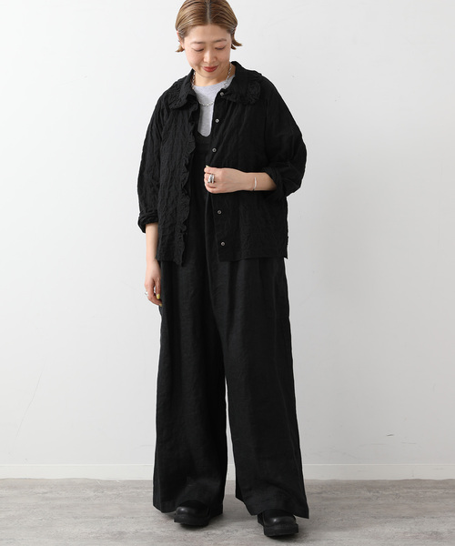 【journal standard luxe】サロペット ワイド 麻混 日本製 JOURNAL STANDARD LUXE（ジャーナルスタンダード ラックス