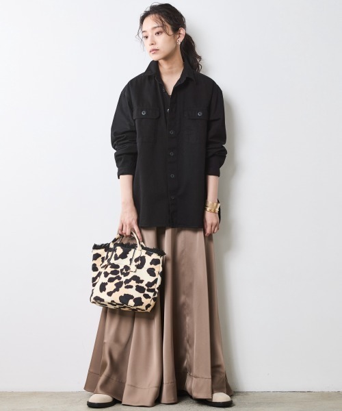 「CHIC STYLE」 長袖シャツ 3L ブラック レディース_画像8