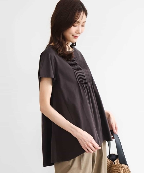 tシャツ 「接触冷感/洗える」シルケット天竺Aラインカットソー レディースの画像