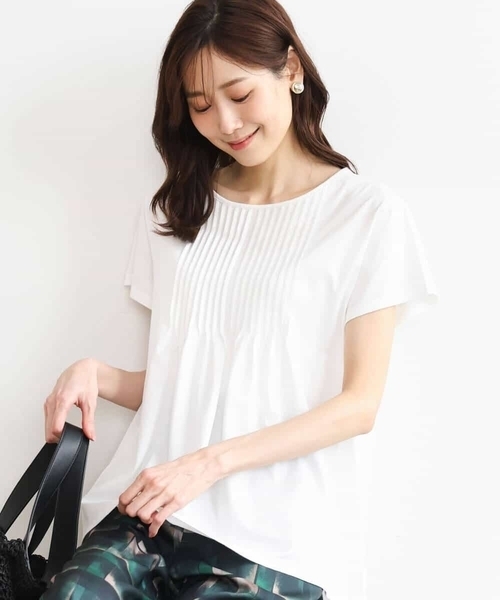 tシャツ 「接触冷感/洗える」シルケット天竺Aラインカットソー レディースの画像