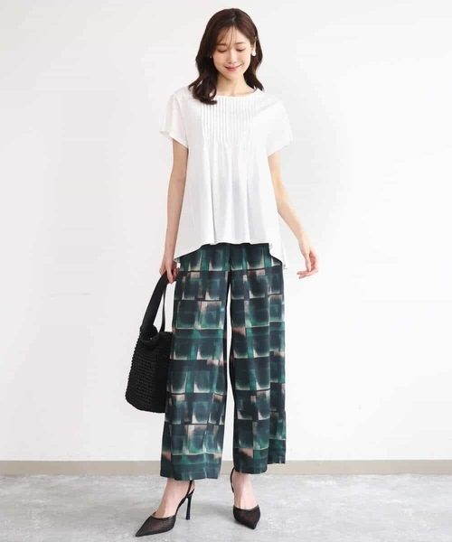 tシャツ 「接触冷感/洗える」シルケット天竺Aラインカットソー レディースの画像