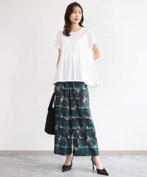 tシャツ 「接触冷感/洗える」シルケット天竺Aラインカットソー レディースの画像