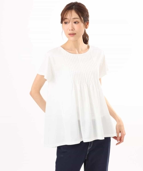 tシャツ 「接触冷感/洗える」シルケット天竺Aラインカットソー レディースの画像